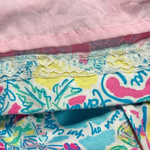 Lilly Pulitzer Shift Dress Sugar Rushin All Over Print Bow Details Cotton Lined - Picture 9 of 16